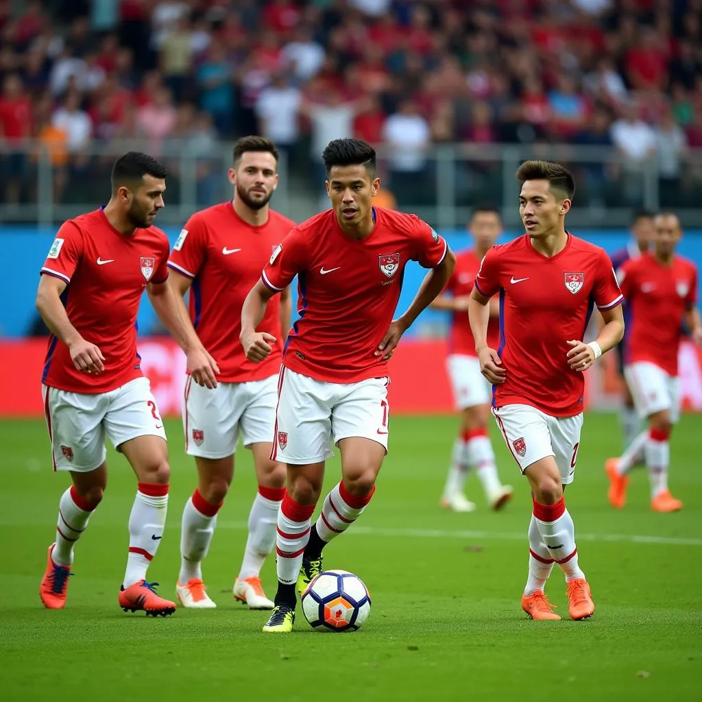 Singapore national football team competing in a World Cup qualifier match.