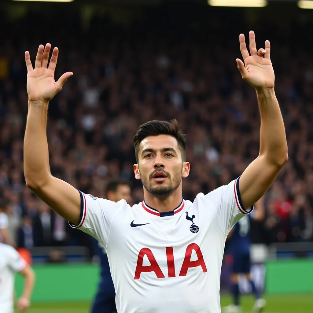 Son Heung-min ăn mừng bàn thắng cho Tottenham