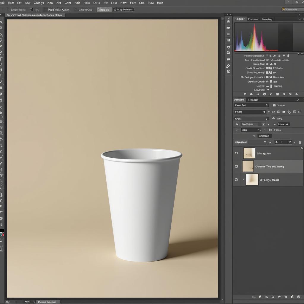 Sử dụng cup mockup free psd trong Photoshop