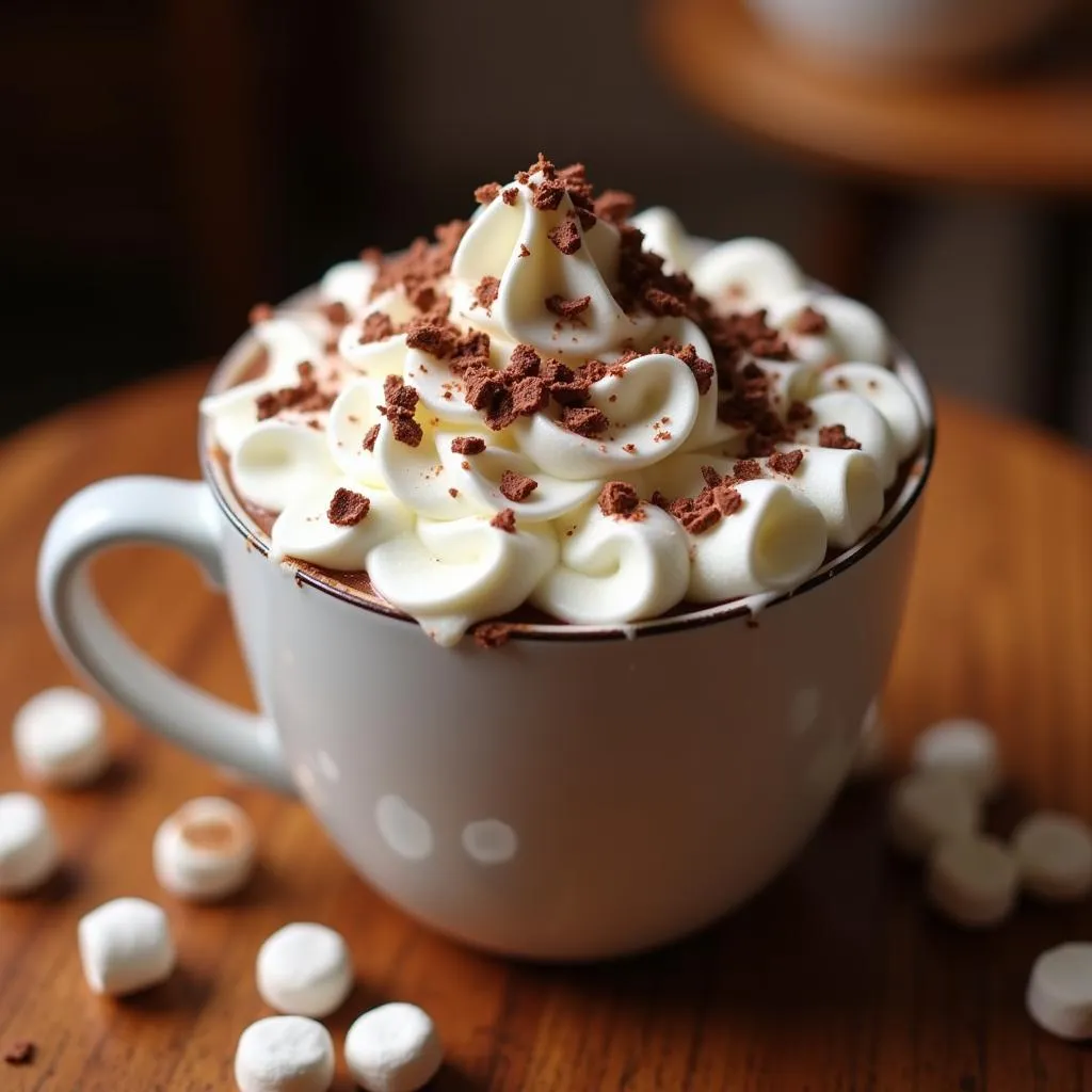 Tách hot chocolate trang trí đẹp mắt