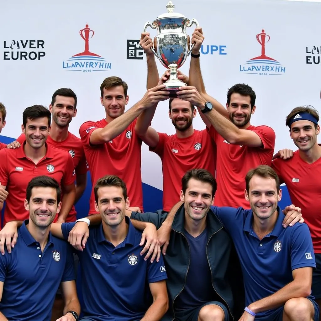 Đội tuyển Team Europe nâng cao chiếc cúp vô địch Laver Cup 2018