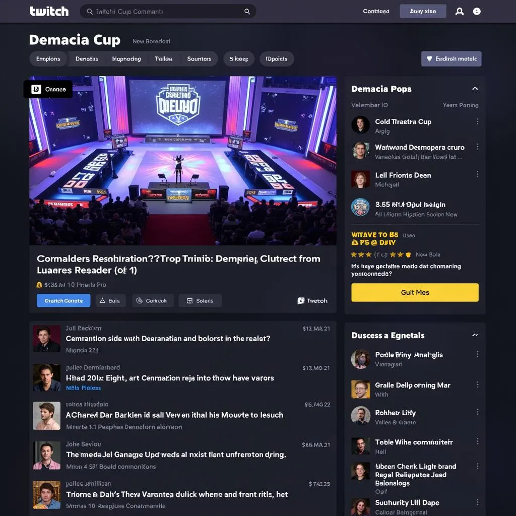 Theo dõi giải đấu Demacia Cup trên Twitch