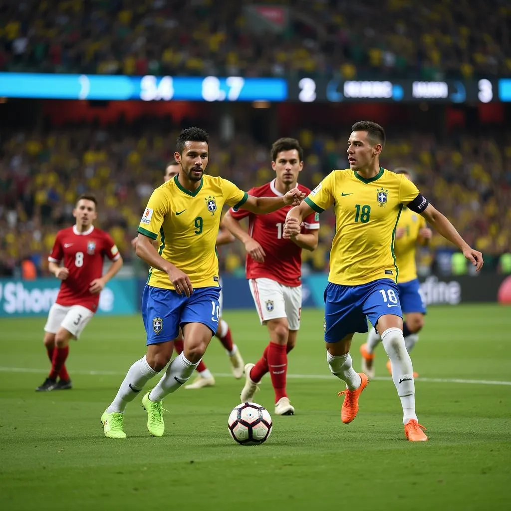 Trận đấu World Cup giữa Brazil và Serbia