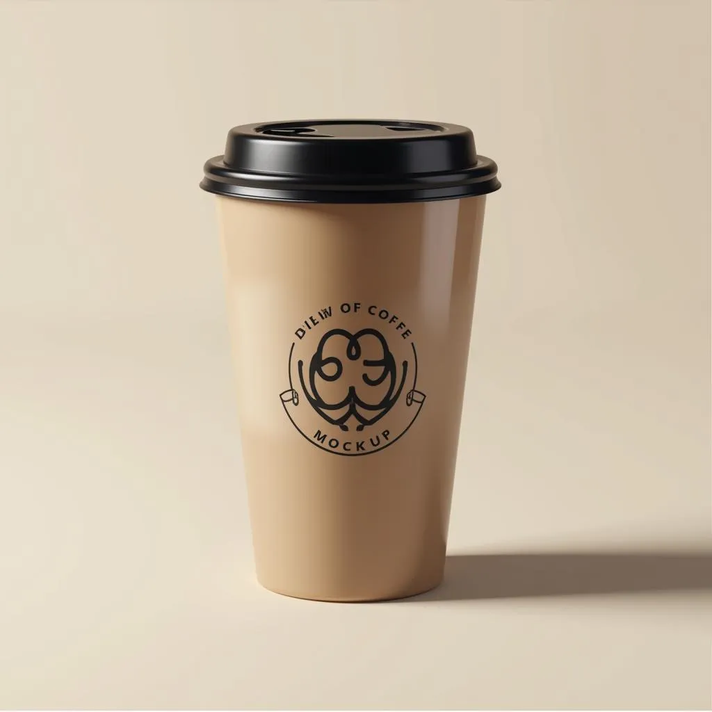 Transparent Coffee Cup Mockup with Logo