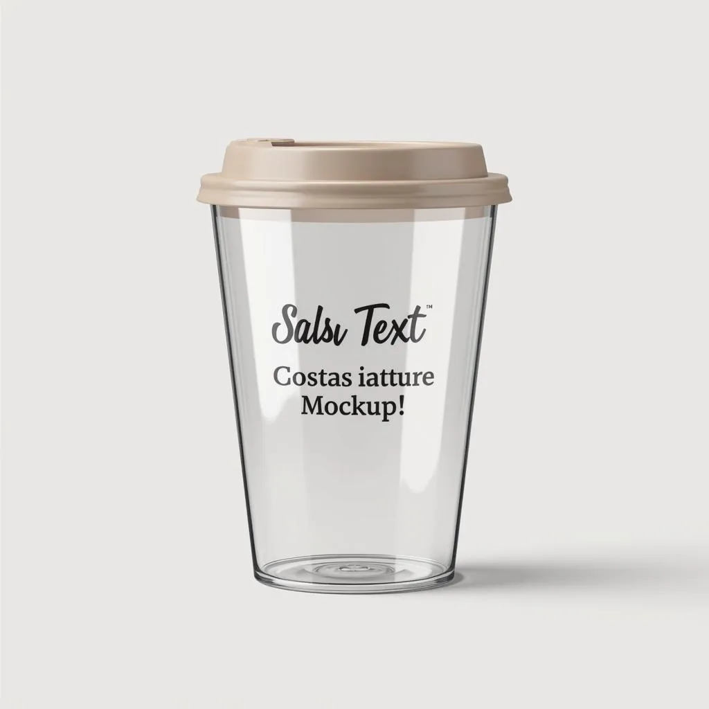 Transparent Coffee Cup Mockup with Text