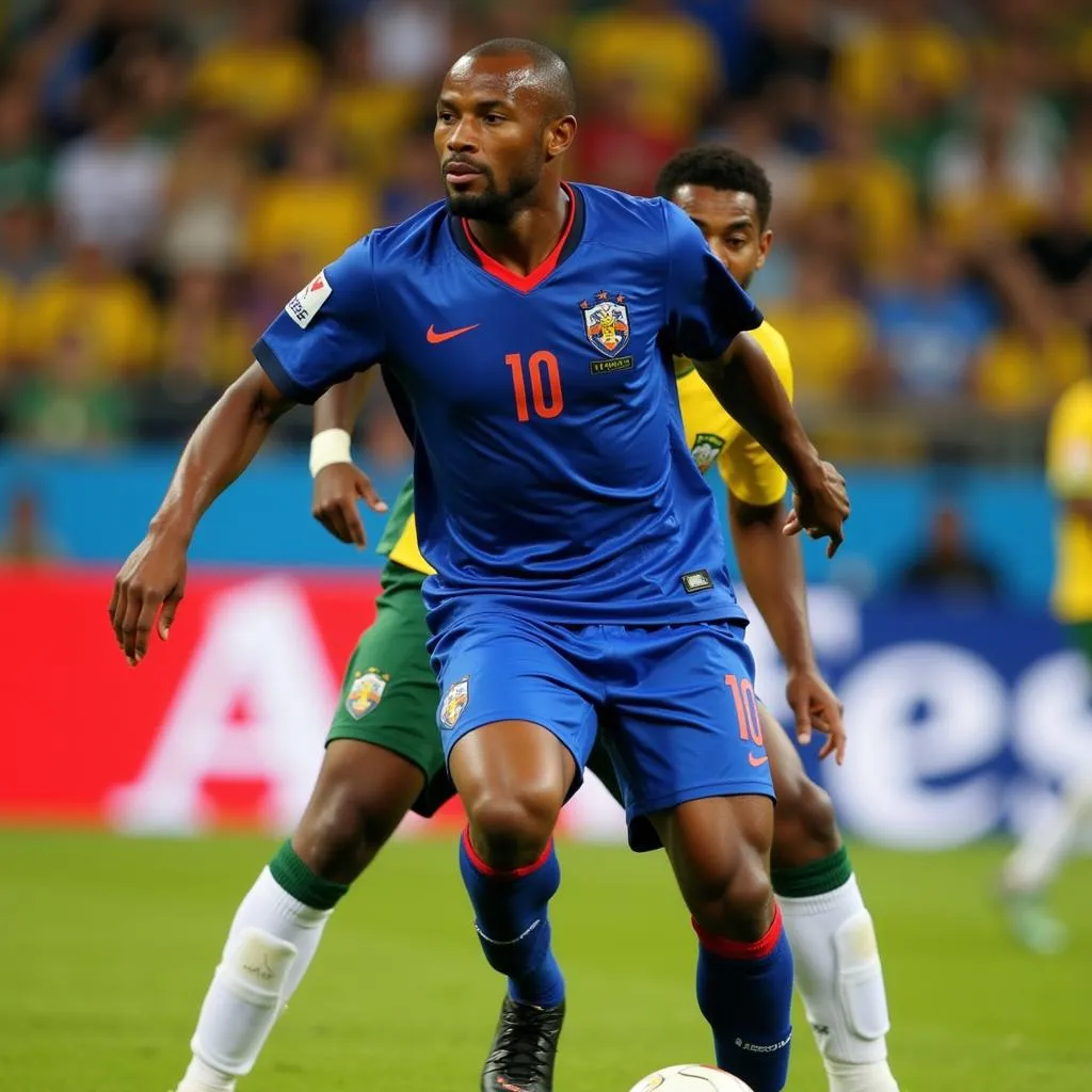 Patrick Vieira in action during France's quarterfinal match against Brazil in the 2006 World Cup