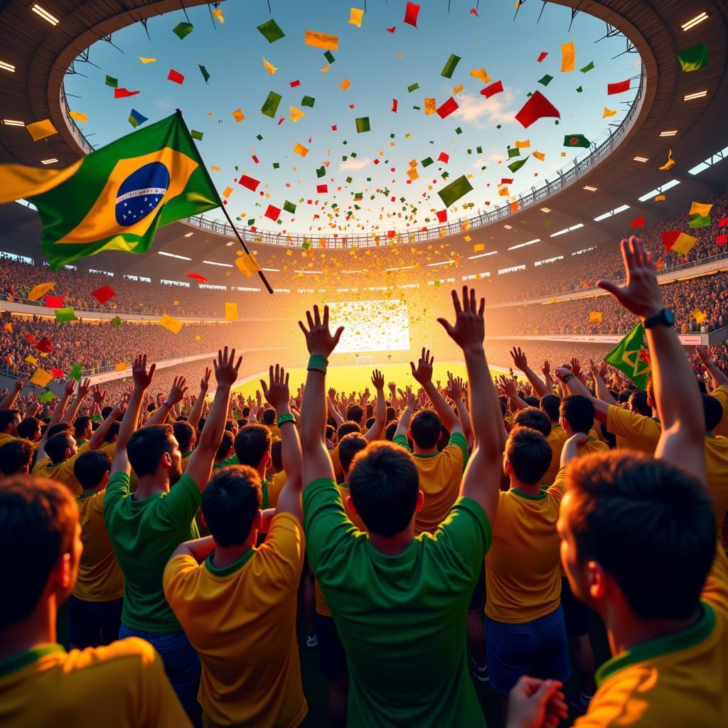 Cổ động viên cuồng nhiệt cổ vũ đội tuyển quốc gia tại vòng loại cuối cùng World Cup