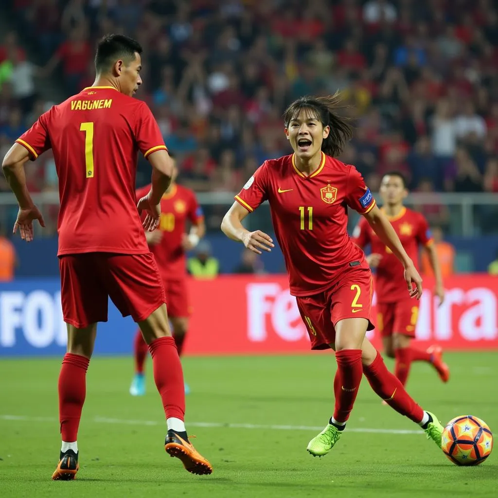 Hình ảnh đội tuyển Việt Nam thi đấu vòng loại World Cup 2022