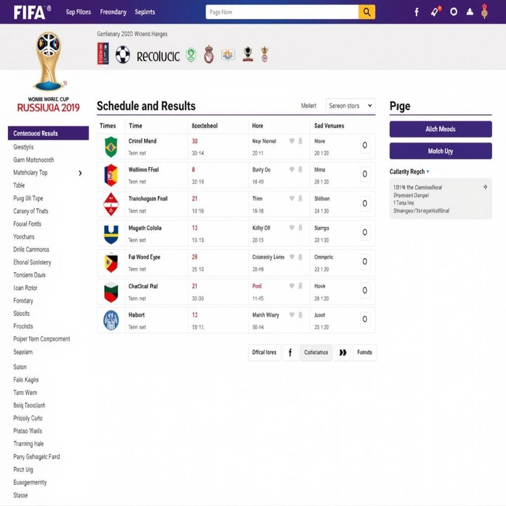 World Cup 2019 Official Website Screenshot