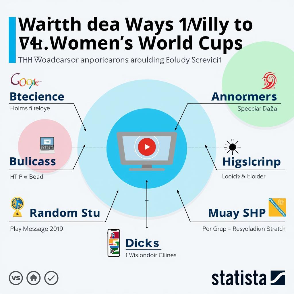 Ways to Watch the Women's World Cup Live - Icons representing different streaming platforms or television channels where viewers can watch the matches live.