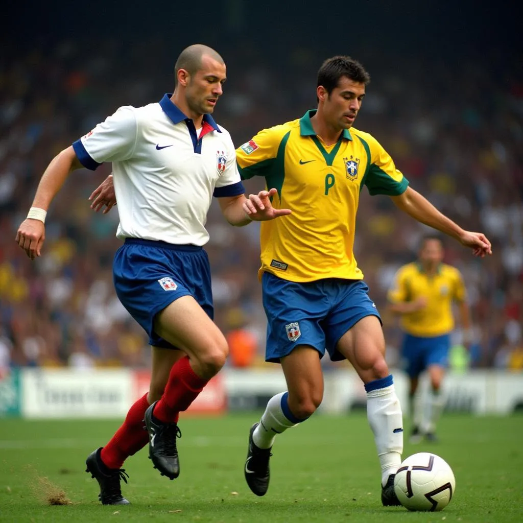 Zidane và Ronaldo trong trận chung kết World Cup 1998