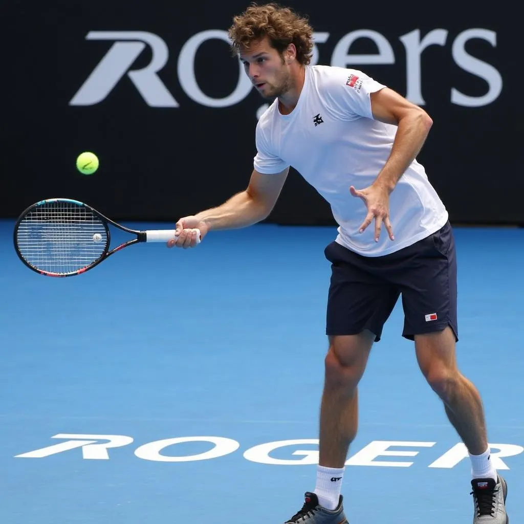 Alexander Zverev competes at the 2017 Rogers Cup