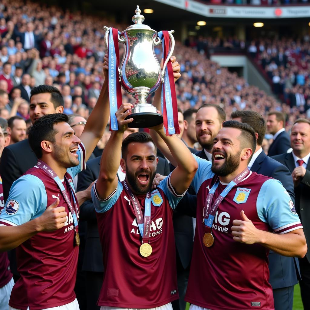 Aston Villa Celebrating their 1994 League Cup Final Victory