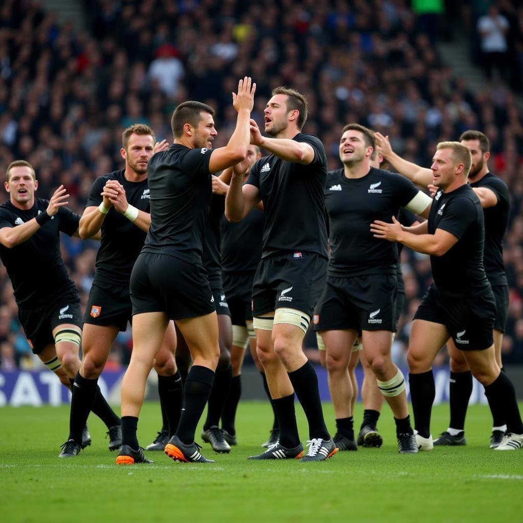 All Blacks perform the Haka at the 2011 Rugby World Cup