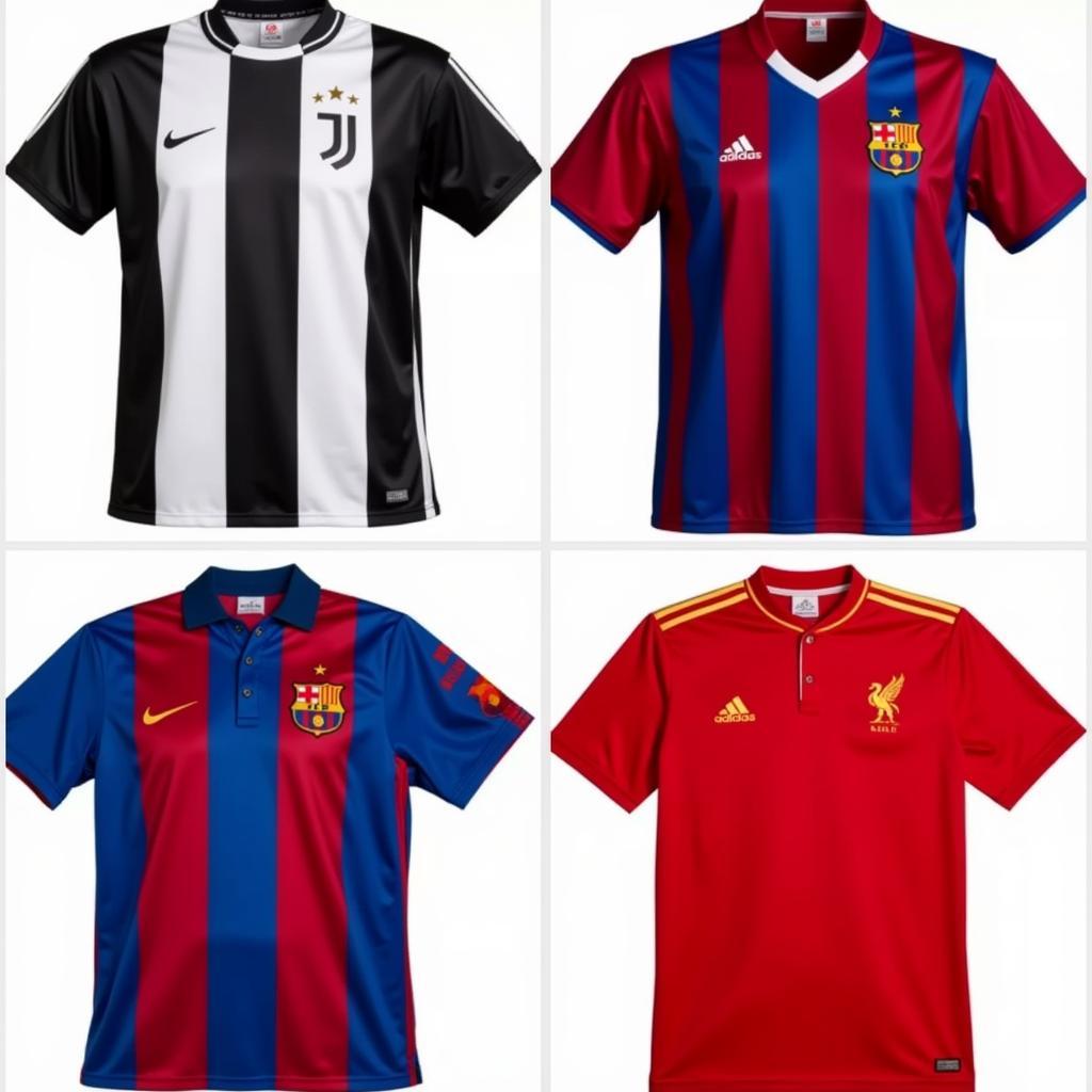 Áo đấu kinh điển Juventus, Barcelona, Liverpool