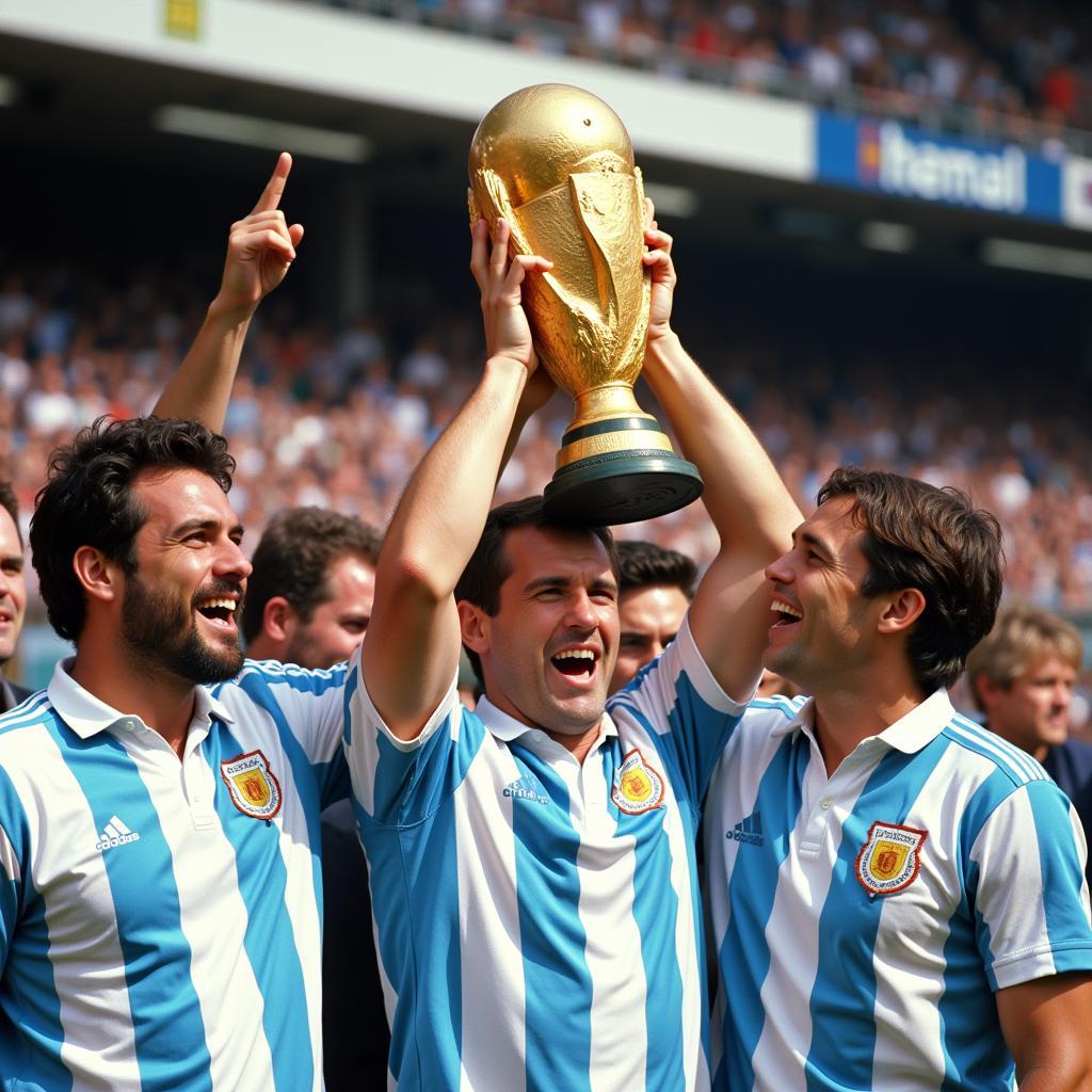 Argentina Lifting the 1978 World Cup Trophy