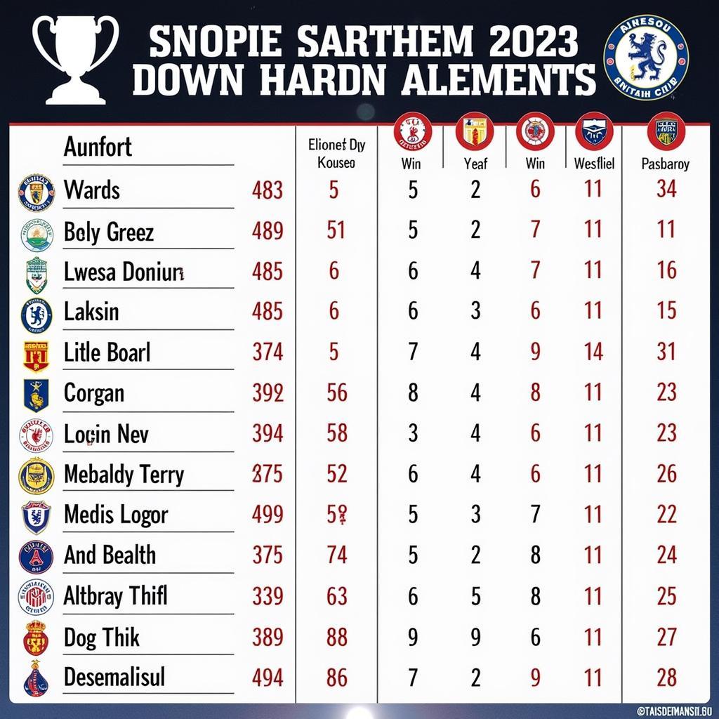 Bảng xếp hạng FA Cup Anh 2023