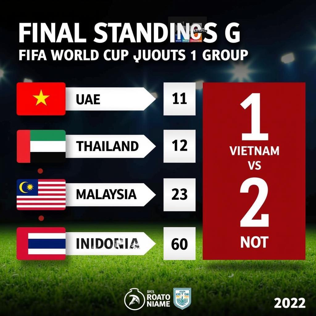 Bảng xếp hạng vòng loại World Cup 2022 Việt Nam - Vòng 2