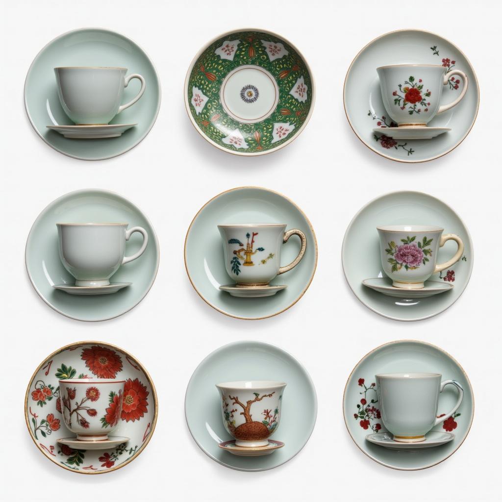 Elegant Chinese Ceramic Cup and Saucer Sets