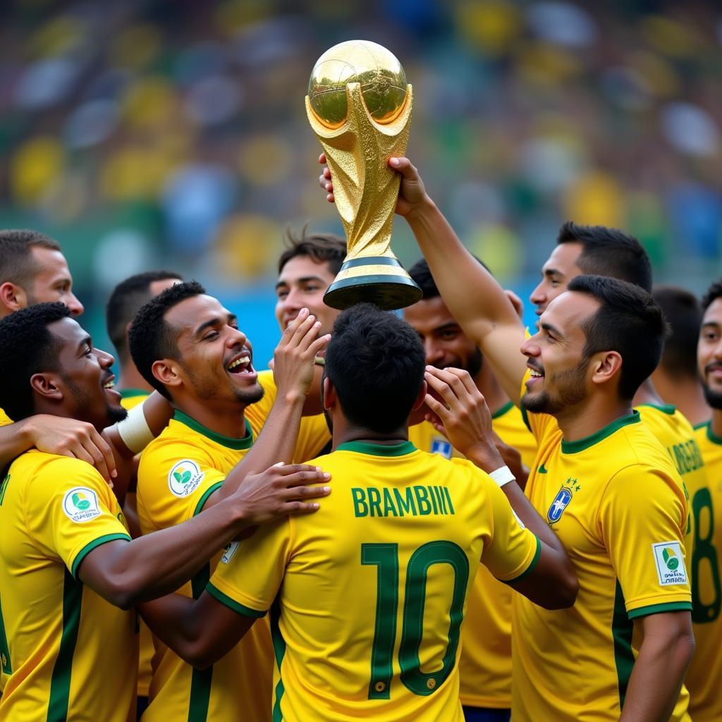 Brazil celebrating their 1962 World Cup victory in Chile.