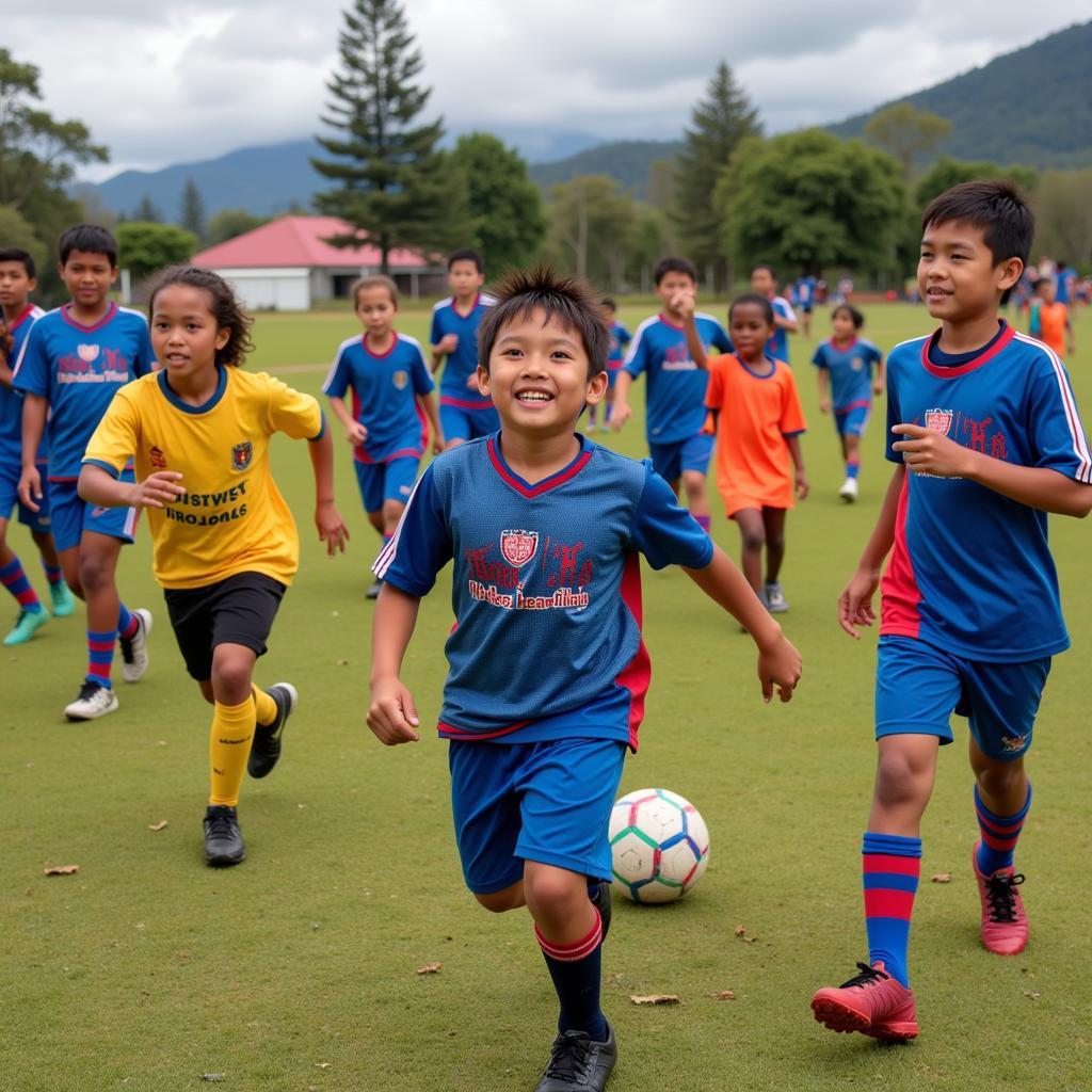 Các em học sinh tham gia Milo Cup PNG