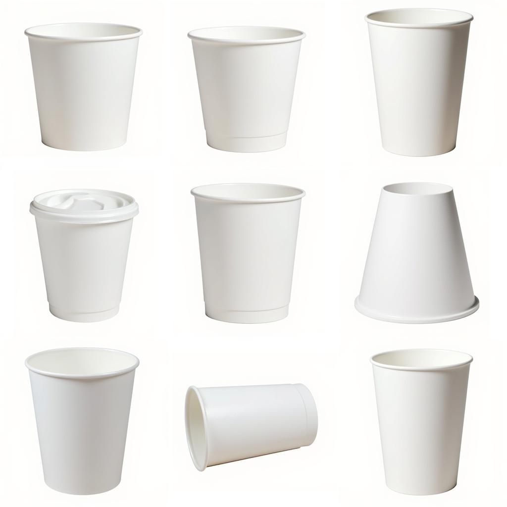 Different types of disposable cups