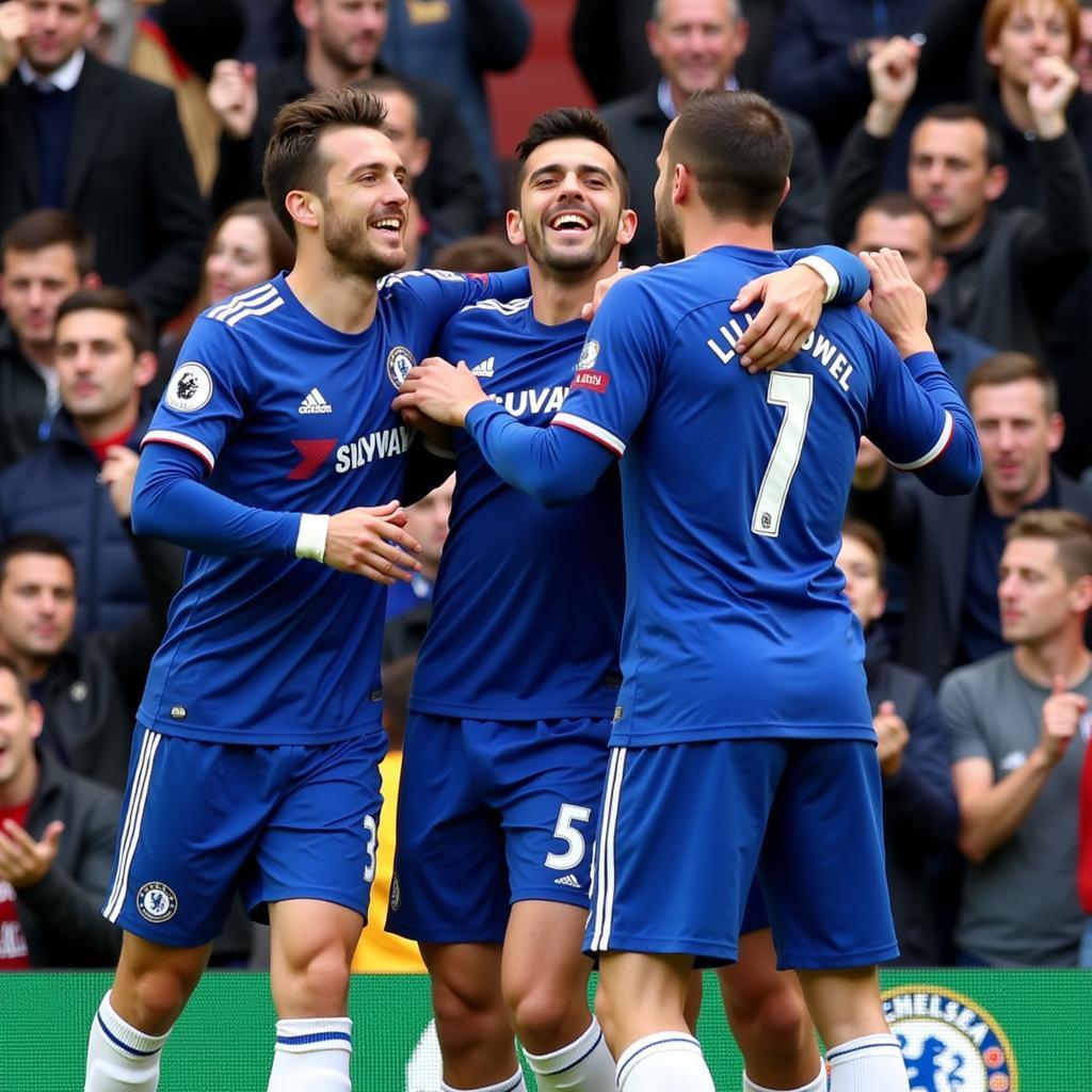 Chelsea ăn mừng chiến thắng tại FA Cup