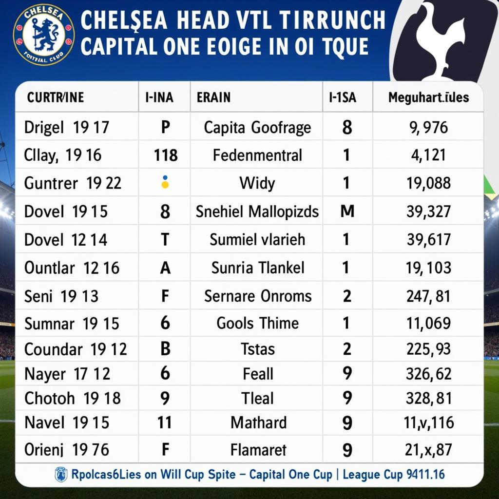 Lịch sử đối đầu giữa Chelsea và Tottenham tại Capital One Cup