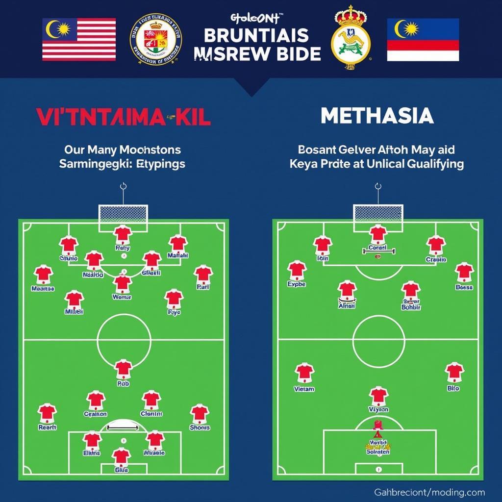 Chiến thuật Việt Nam Malaysia World Cup - Sơ đồ chiến thuật