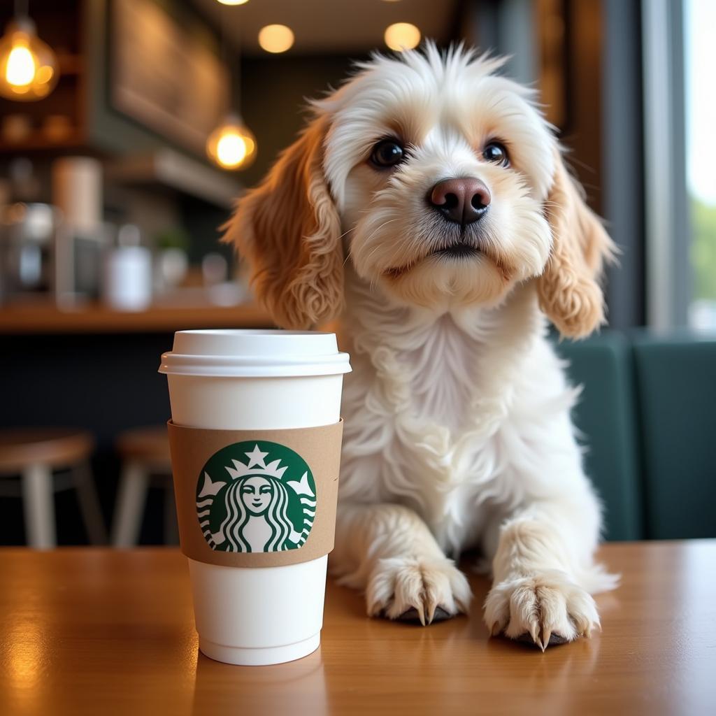 Chó Cưng Bên Cạnh Cốc Starbucks