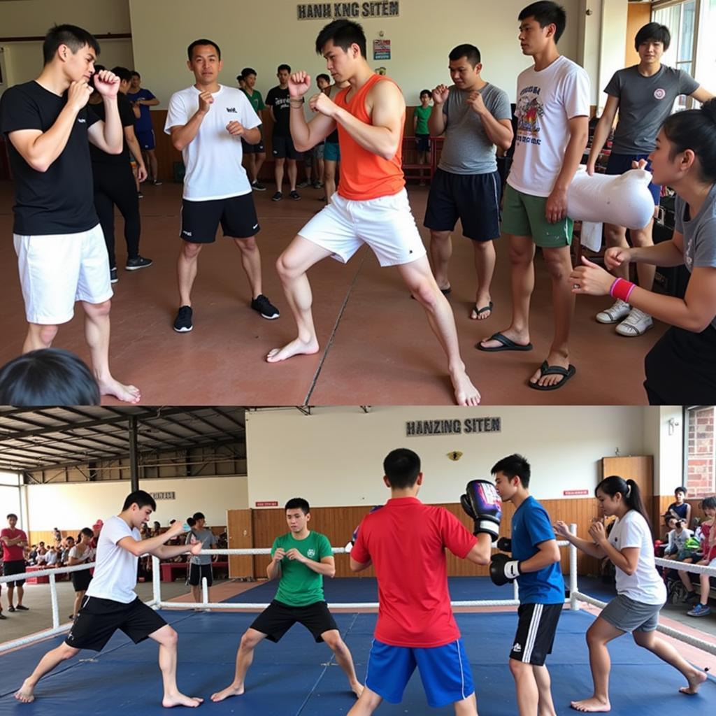 Học viên luyện tập tại CLB Kickboxing Dũng Bình Dương