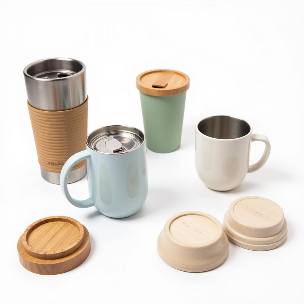 Reusable hot drink cups with lids