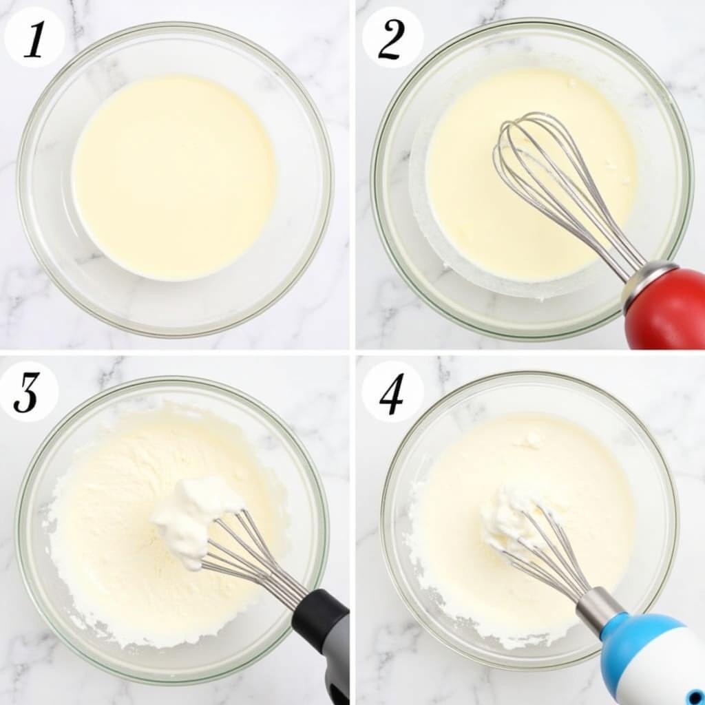 Cách đánh bông kem tươi đúng cách - 1/2 cup heavy whipping cream