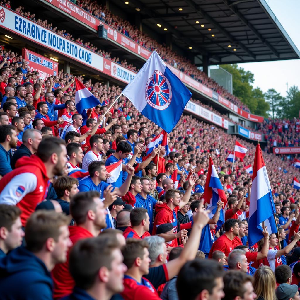 Cổ động viên cuồng nhiệt trong trận derby Friesland - Groningen