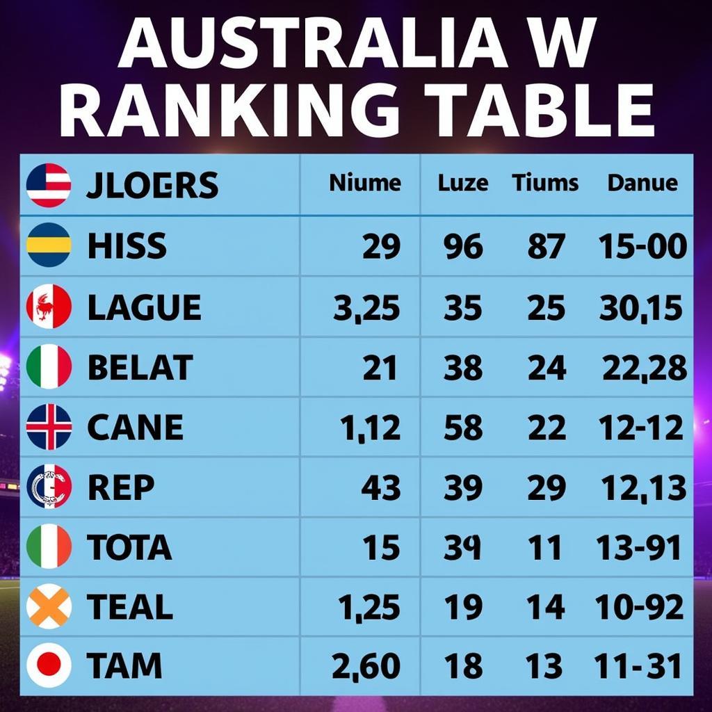 Dự đoán bảng xếp hạng Australia W League