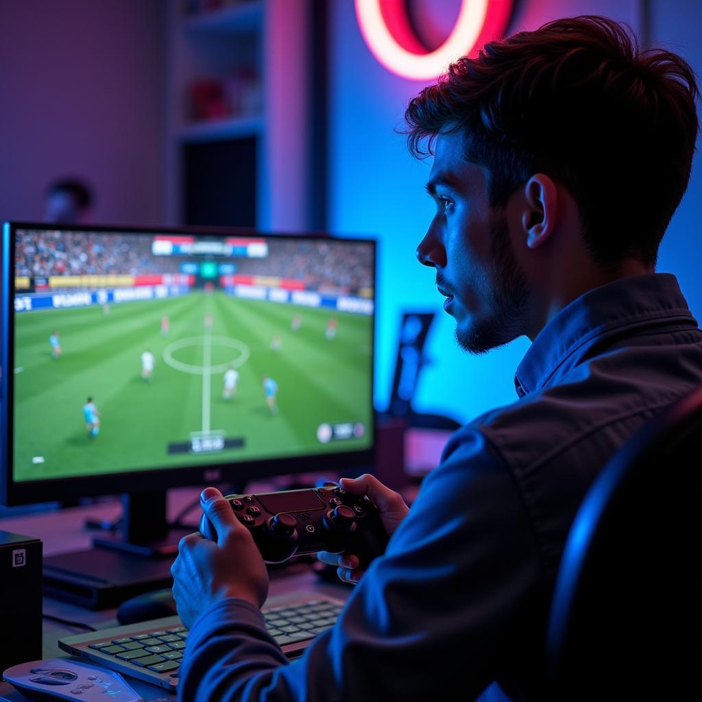 Người chơi FIFA eWorld Cup đang tập luyện chăm chỉ