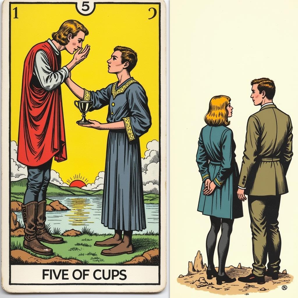 Ý nghĩa của Five of Cups trong tình yêu và các mối quan hệ