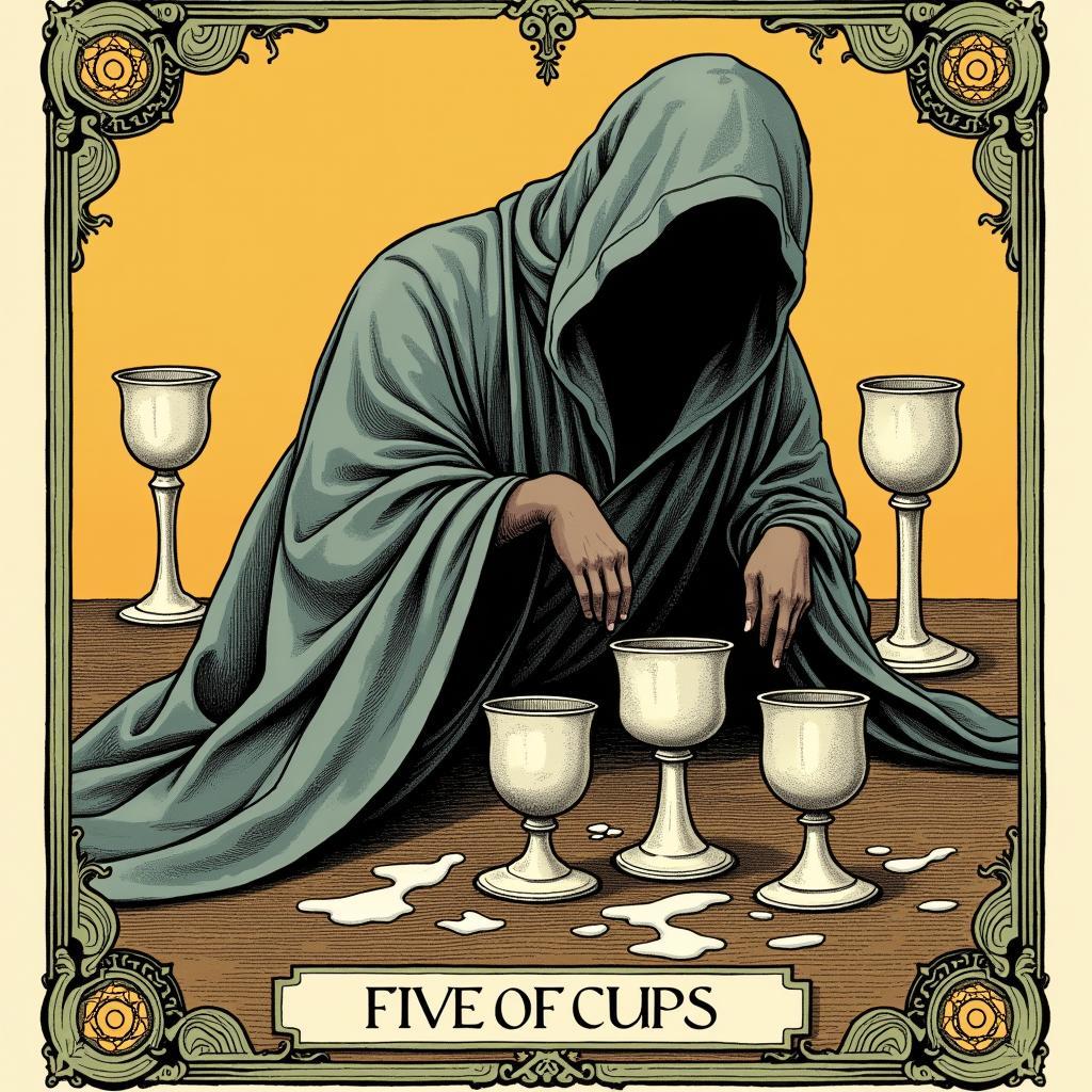 Ý nghĩa của Five of Cups trong việc đưa ra quyết định yes/no