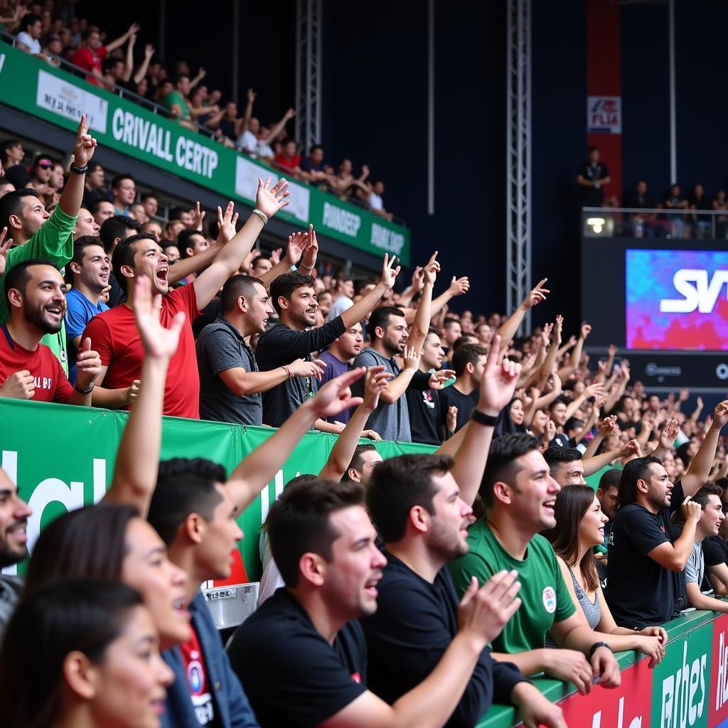 Cổ động viên hò reo cổ vũ cho đội tuyển tại Giải Futsal CLB Châu Á 2018