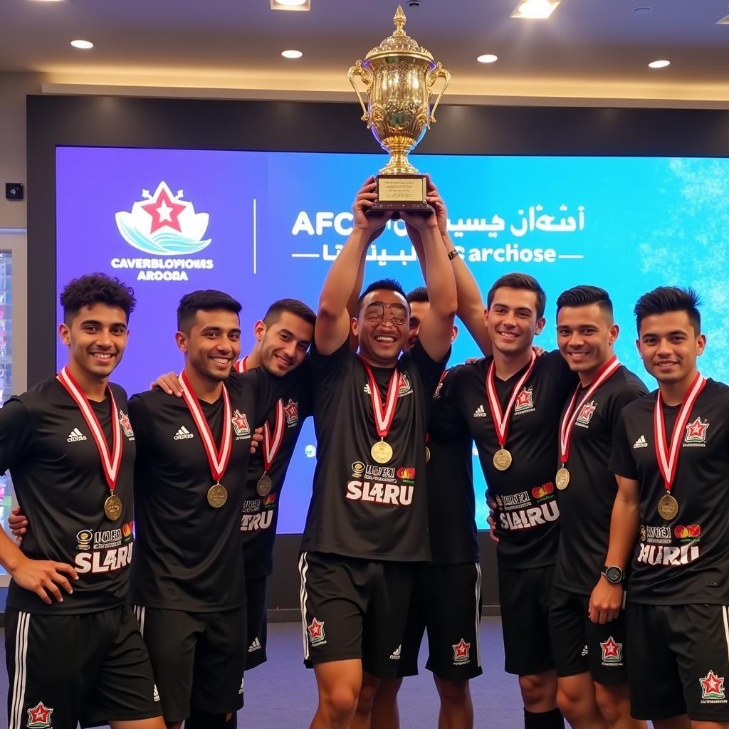 Đội vô địch nâng cao cúp tại Giải Futsal CLB Châu Á 2018