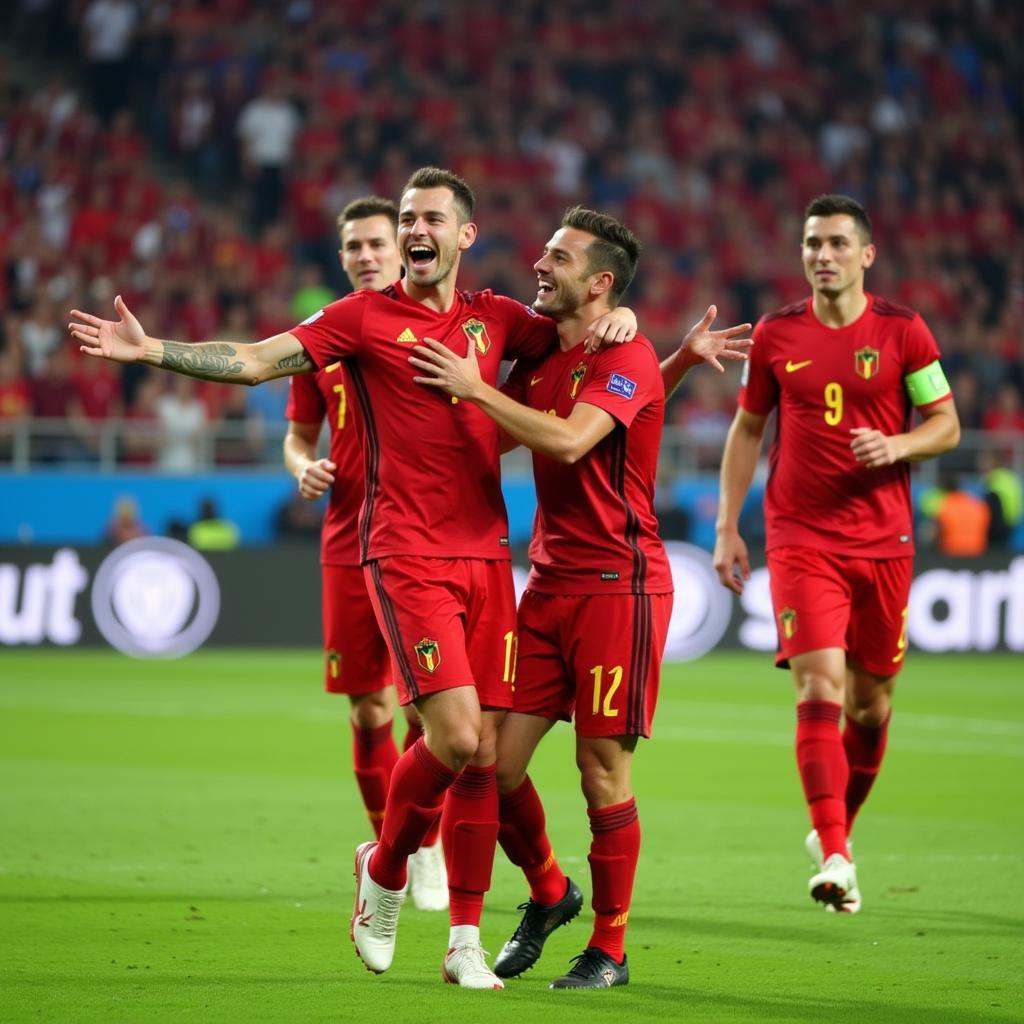 Eden Hazard ghi bàn cho đội tuyển Bỉ tại World Cup 2018