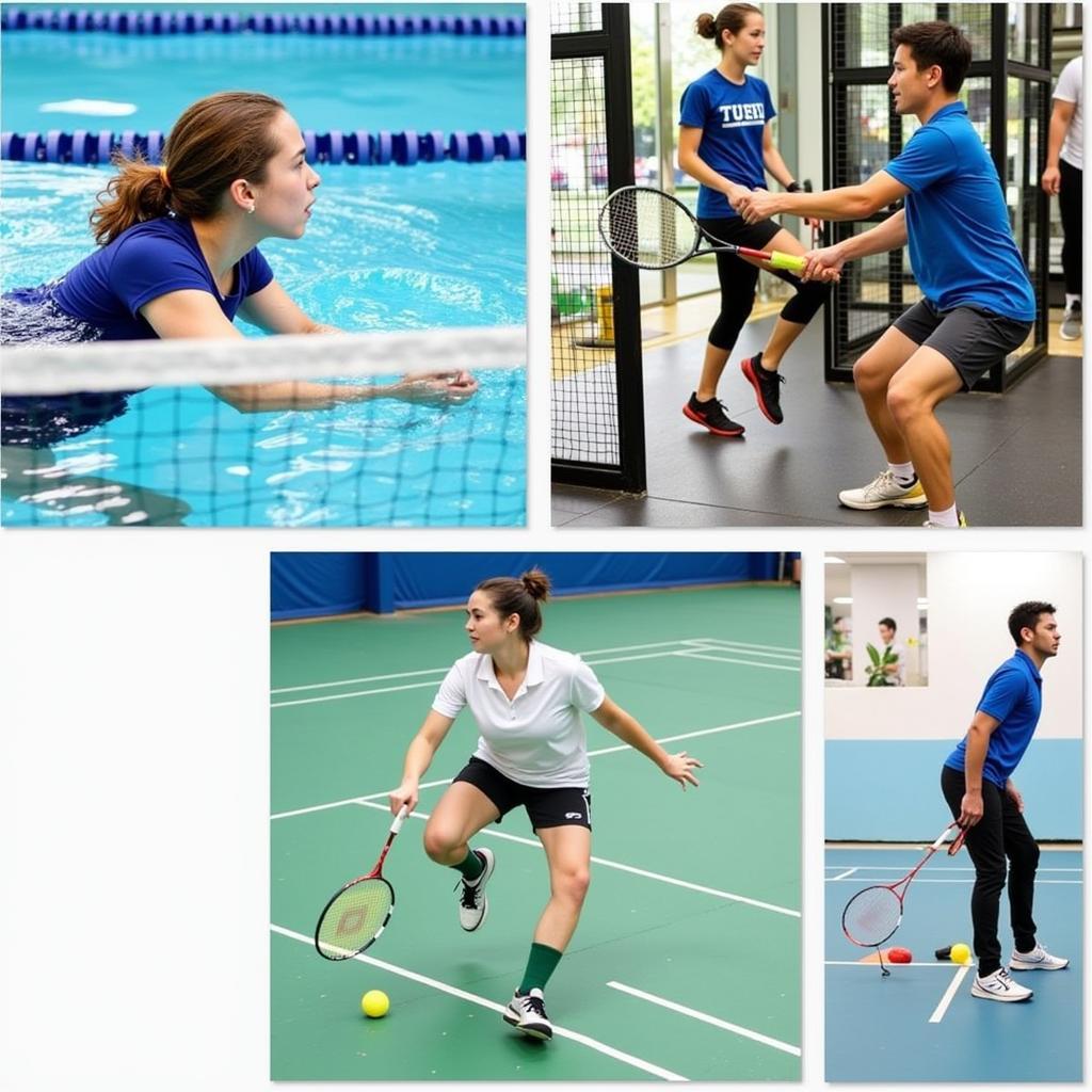 Các hoạt động thể thao tại CLB Tao Đàn: Bơi lội, gym, tennis, cầu lông