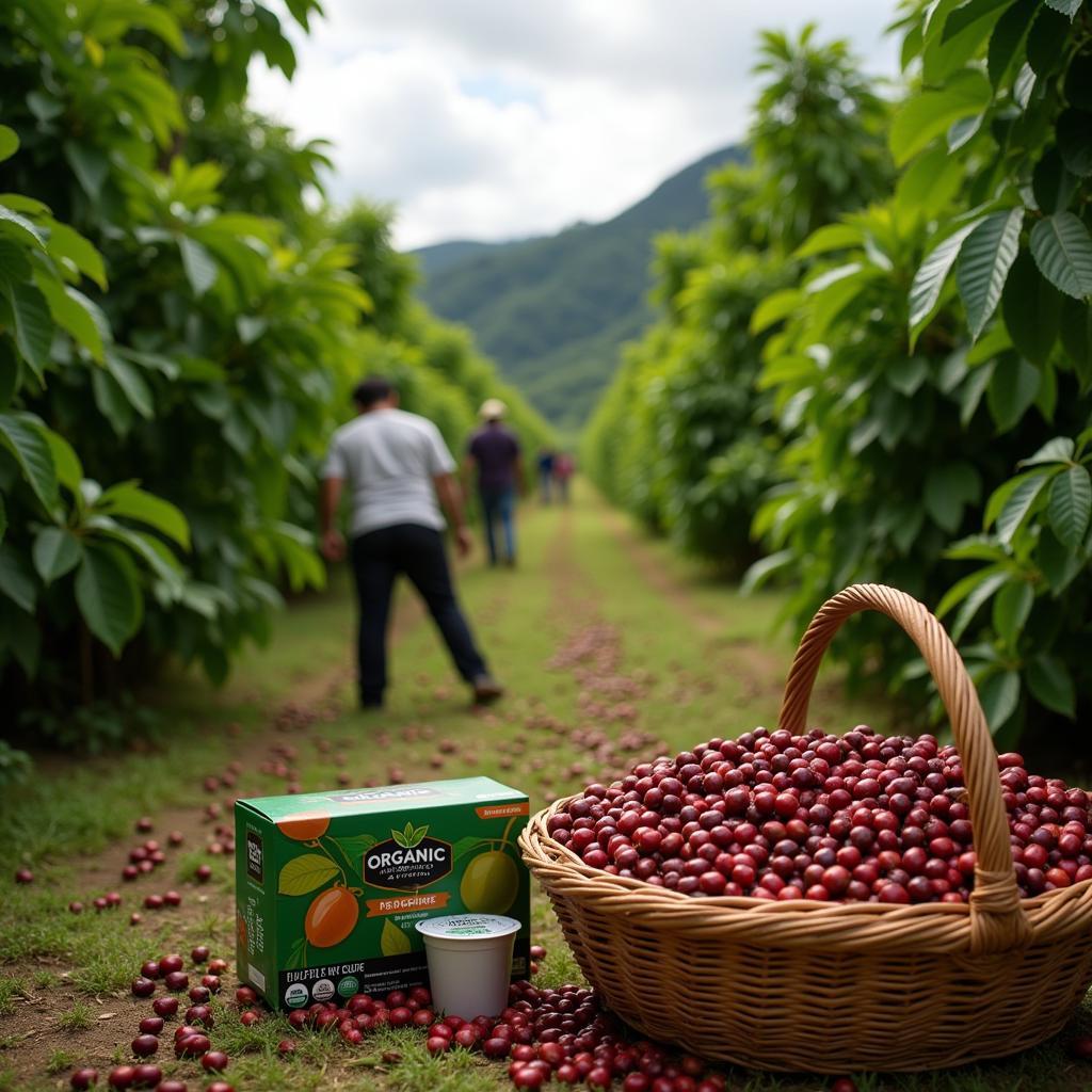 Organic Coffee K Cups in a Sustainable Farm