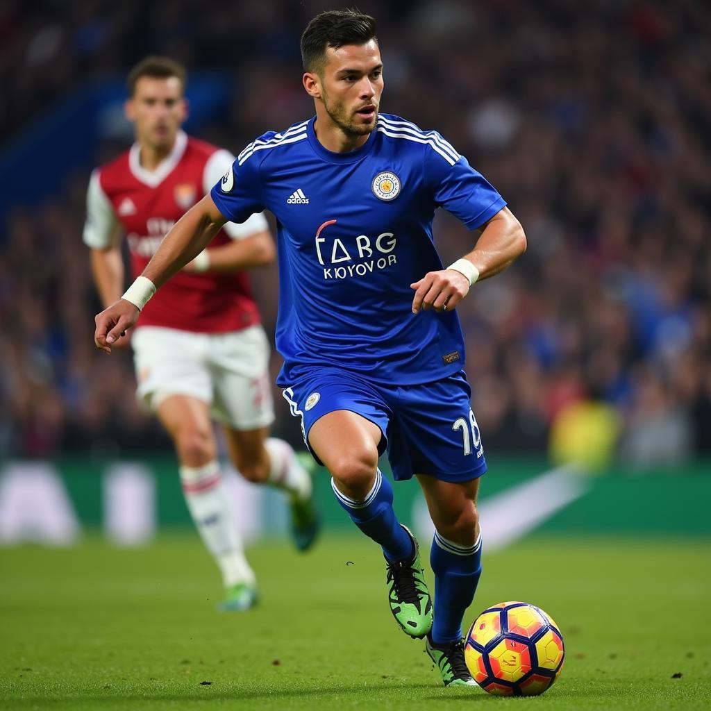 Jamie Vardy in Action for Leicester City