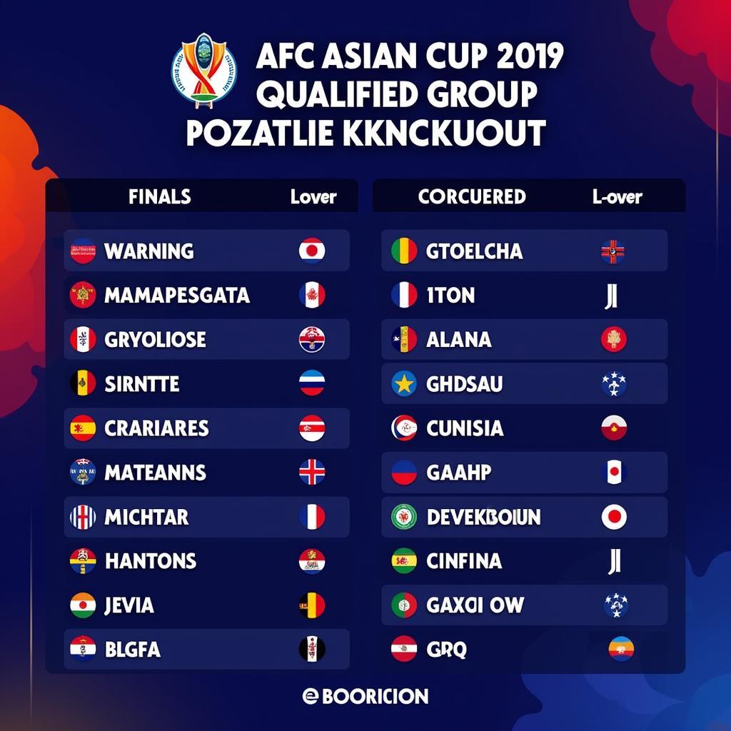 Kết quả chia bảng Asian Cup 2019