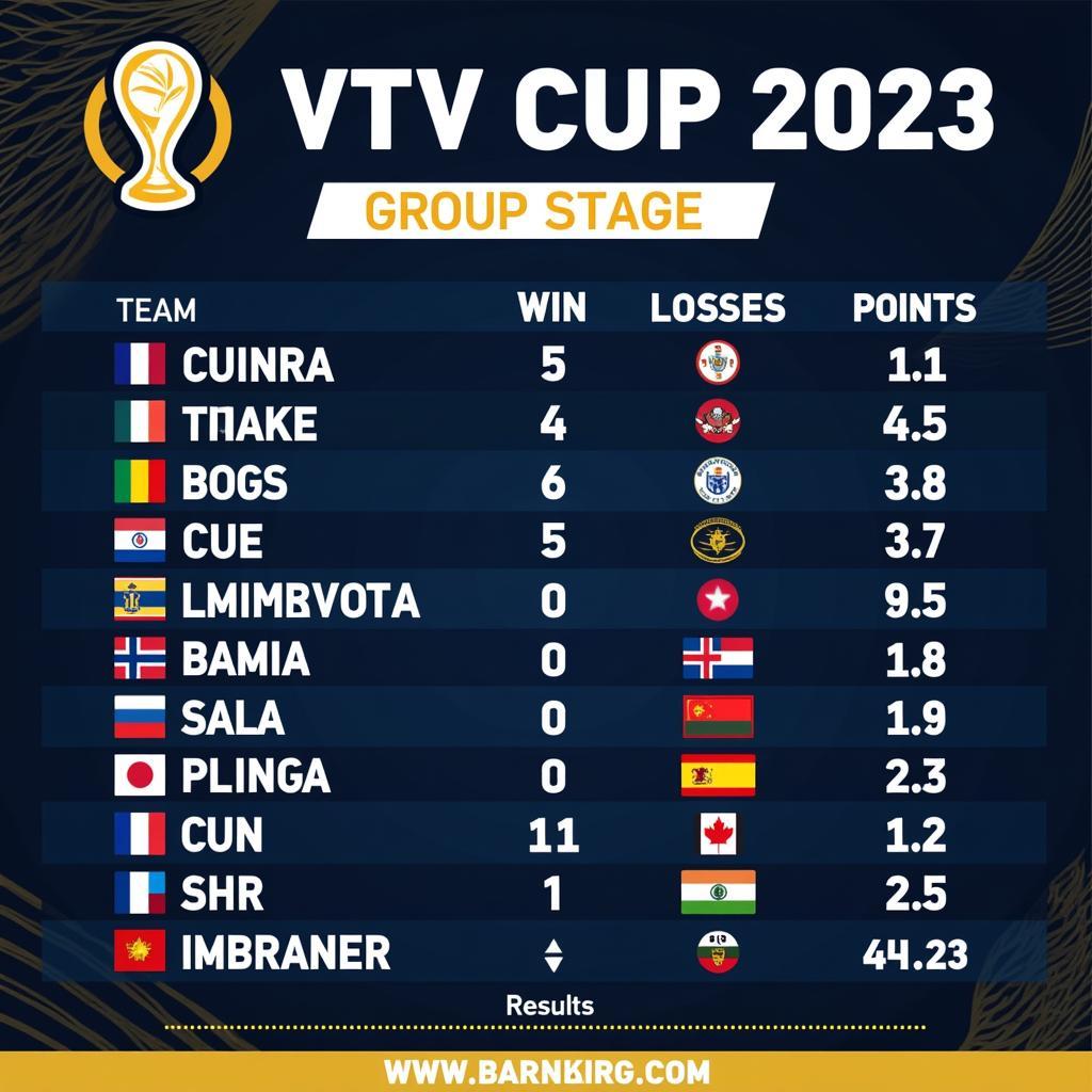 Kết quả VTV Cup 2023 vòng bảng