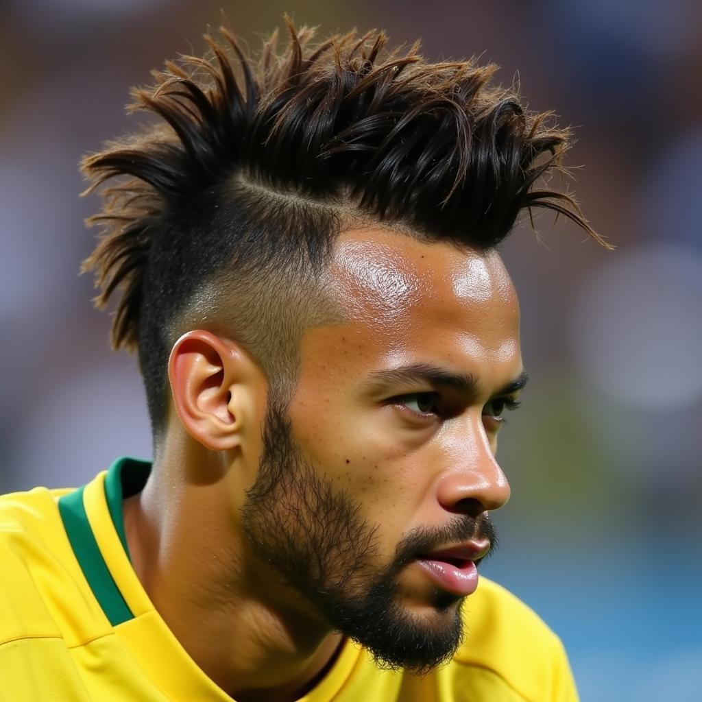 Kiểu tóc Mohican đầy ấn tượng của Neymar tại World Cup 2014