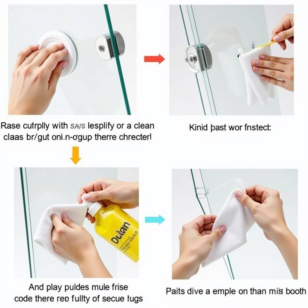 Cleaning the glass surface before applying the vacuum suction cup