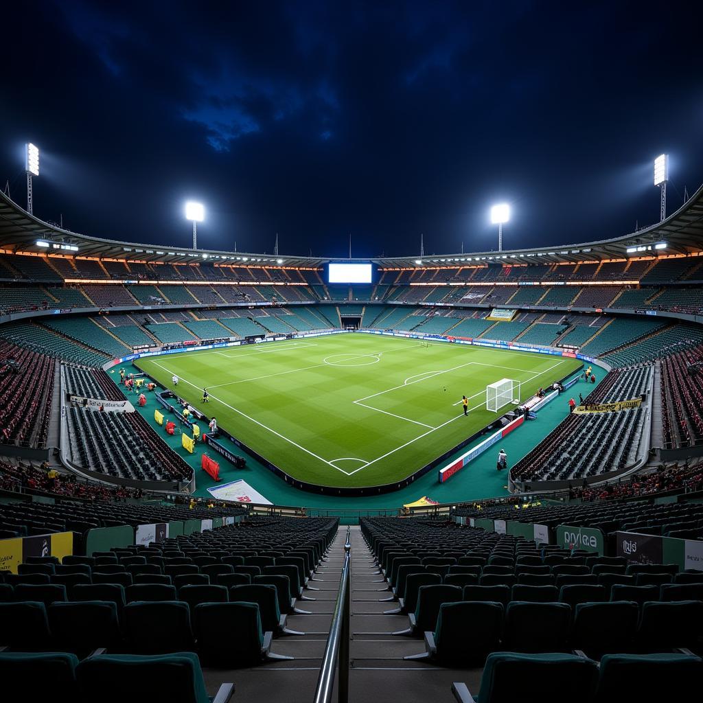 Lịch Chung Kết World Cup Nữ 2023 - Hình ảnh sân vận động Stadium Australia lung linh trong ánh đèn, sẵn sàng cho trận chung kết.