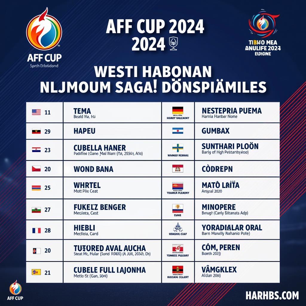 Lịch thi đấu AFF Cup 2024 chi tiết